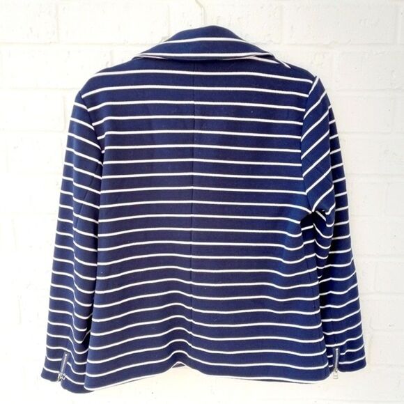 BAGATELLE Moto Striped Jacket Zipper Front Cuff Work Wear Contemporary sz: L - Picture 2 of 9